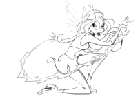 A coloring page of winx club